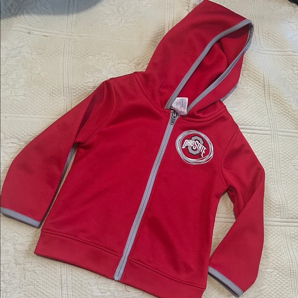 Hanes Red and Gray Zip-Up Hoodie